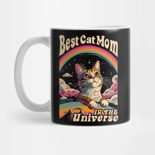 Best Cat Mom In The Universe 60s 70s Hippie Aesthetic Women Mug